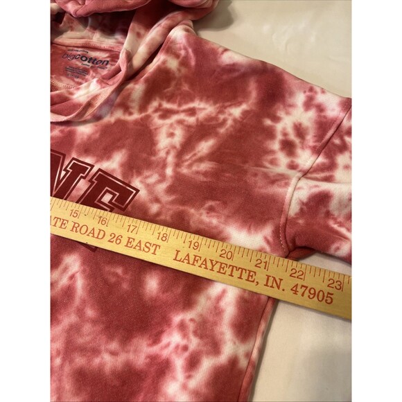 State of Maine Women’s Tie Dye Hoodie Size Small Pink/White Pullover Sweatshirt - Picture 3 of 9